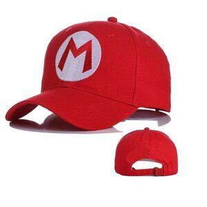 Mario Baseball Cap Red Adjustable Hat